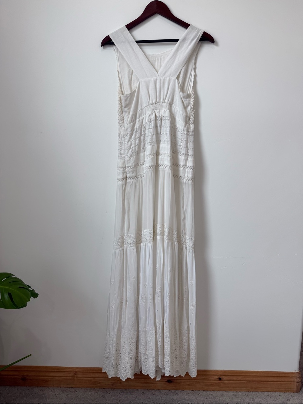 NWT Anthologies White Bohemian Maxi Dress Size 6 - Picture 2 of 5